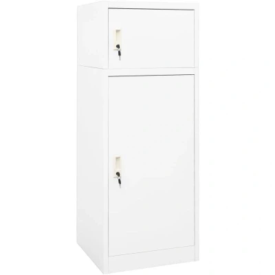 Image of vidaXL Saddle Cabinet White 53x53x140 cm Steel