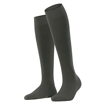 Image of FALKE Women&#039;s Softmerino W KH Wool Cotton Long Plain 1 Pair Knee High Socks, Green (Military 7826), 7 8