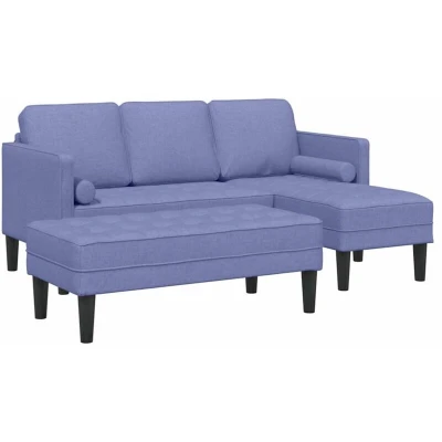 Image of vidaXL 2 Piece Sofa Set with Cushions Jeans Blue Fabric