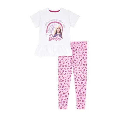 Image of Barbie Girls T Shirt and Leggings Set, Clothing for Girls, Ages 3 10 Years Old (9 Years)