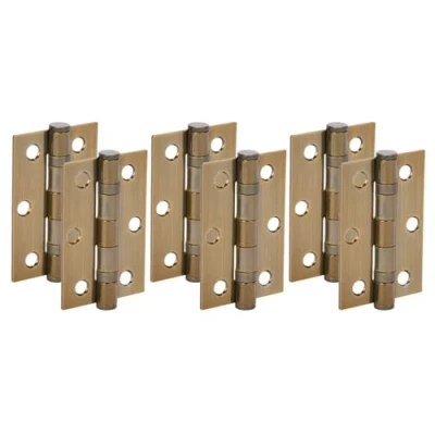 Image of HANDLEZONE® Door Hinges 3 Pairs 76mm / inch Ball Bearing, with Screws Antique Bronze