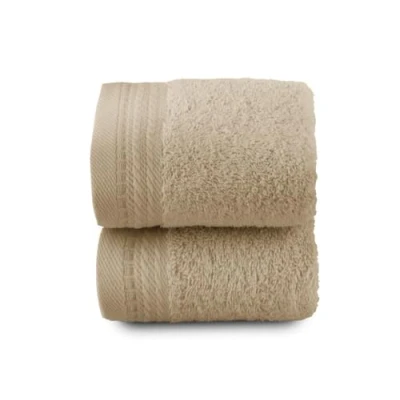 Image of Top Towel Premium Large Bath Towels 2 Face or Bidet 30x50cm 100% Cotton 600g Camel
