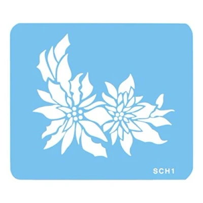 Image of PME SCH1 JEM Poinsettia Stencil, Blue