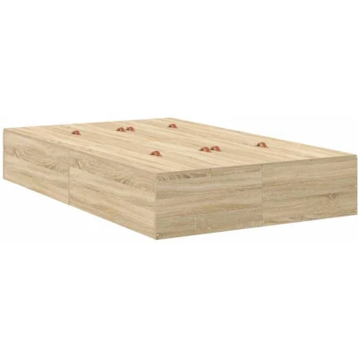 Image of vidaXL Storage Bed Frame Sonoma Oak 120x200 cm