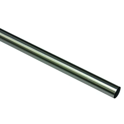 Image of Gardinia Memhis Curtain Pole Diameter 16 mm Stainless Steel Look 120 cm Single Program, Metal, Edelstahl Optik