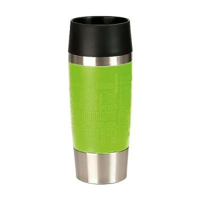 Image of Emsa 513548 Travel Mug Insulated Drinking Cup with Quick Press Closure, 360 ml, Lime
