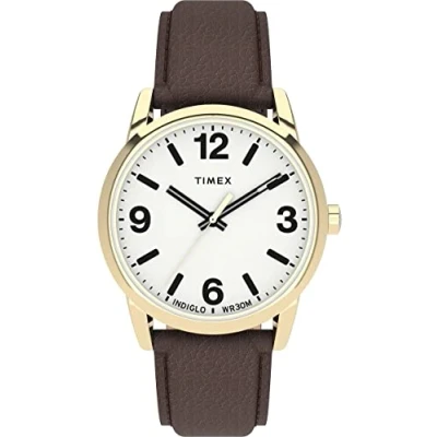 Image of Timex Easy Reader 38 mm Mens Quick Release Brown Leather Strap Watch TW2U71500