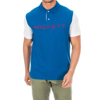 Image of Hackett London Mens short sleeved polo shirt with lapel collar HMX1008B Multicolour Cotton Size Large