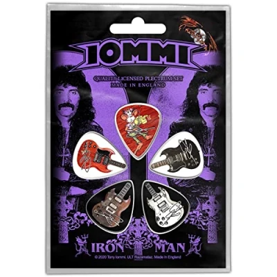Image of Black Sabbath Guitar Pick Set # 3 Iron Man Tony Iommi 5 Pieces Plek
