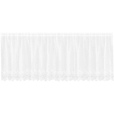 Image of Lace Curtain with Curtains Floral White 400 x 80 cm Polyester Vidaxl