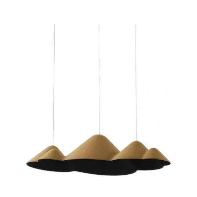 Image of Lucande LED pendant light Beutlin, green, felt, dimmable