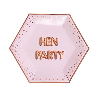 Image of Neviti 773246 Glitz &amp; Glamour Plate Large Pink Rose Gold Hen Party Paper