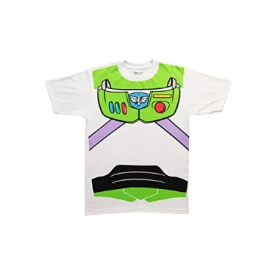 Image of Toy Story Buzz Lightyear Astronaut Costume White Adult T shirt Tee Medium