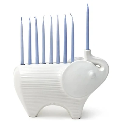 Image of Jonathan Adler Elephant Menorah, One Size, White