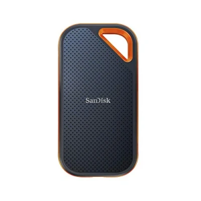 Image of SanDisk 2TB Extreme PRO Portable SSD external drive, up to 2000 MB/s read and write speeds, SSD, solid state IP65 rated for dust water resistance, 256 bit AES hardware encryption