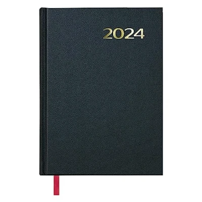 Image of Dohe Agenda 2024 Day Page January December Medium Size: 14 x 20 cm 288 pages Stitched binding Hardcover Black Syntex Model