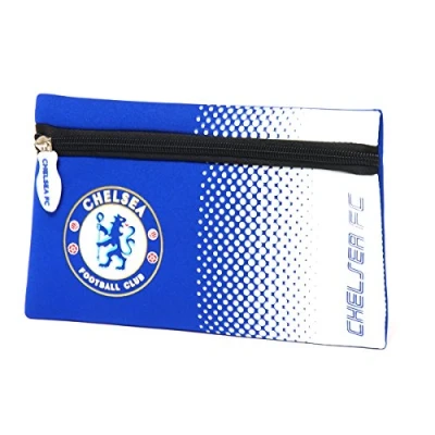 Image of Official Football Merchandise Flat Neoprene Zip Pencil Case Club Colours , Chelsea FC