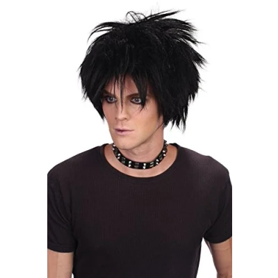 Image of Bristol Novelty BW732 80&#039;s Spikey Rock Star Wig, Mens, Black, One Size
