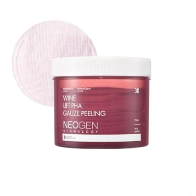Image of DERMALOGY by NEOGENLAB Wine Lift PHA Gauze Peeling Pads (30 pads) Exfoliating &amp; Revitalizing Firming Pad with AHA, BHA, PHA, LHA Peptide Collagen Korean Skin Care