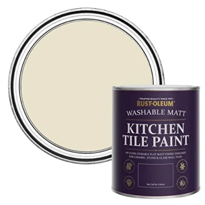 Image of Rust Oleum Beige water resistant Kitchen Tile Paint in Matt Finish Longsands 750ml