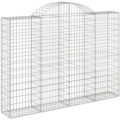 Image of vidaXL Arched Gabion Baskets 4 pcs 200x30x140/160 cm Galvanised Iron