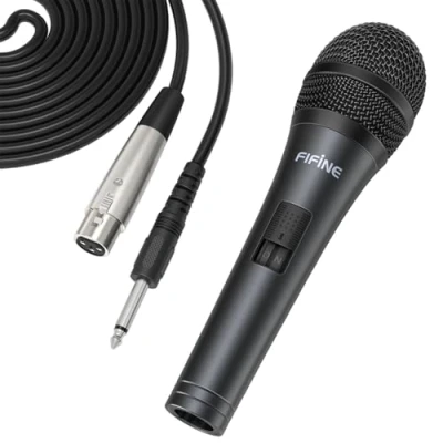Image of FIFINE Wired Microphone for Amplifier/Speaker,Handheld Dynamic Mic DJ, Karaoke, Plug in with Cord Singing, Vocal Recording K6