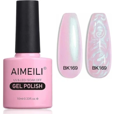Image of AIMEILI Pearl Shell Gel Nail Polish, Polarized Glitter Shimmer Polish UV LED Soak Off Art Varnish Manicure Gift (169) 10ml