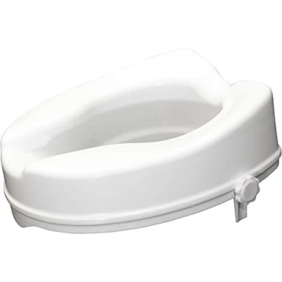 Image of Aidapt 50mm (2&quot;) Elevation Raised Comfortable Toilet Seat Easy Fit White