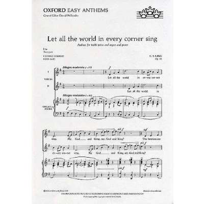 Image of Let all the world in every corner sing: Vocal score