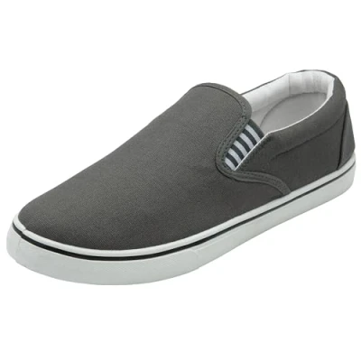 Image of DUNLOP Mens Canvas Shoes Slip On Boat Deck Yachting Summer Plimsoll Casual Pumps Trainers (Grey, UK Footwear Size System, Adult, Men, Numeric, Medium, 12)