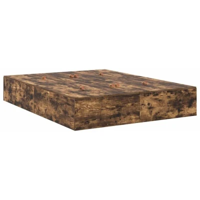Image of vidaXL Storage Bed Frame Smoked Oak 140x190 cm