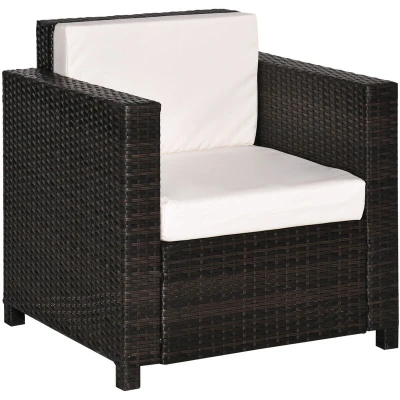 Image of Outsunny Outdoor Rattan Garden Patio Wicker Weave Furniture Table Sofa Chair Mixed Brown01 0715