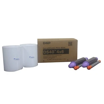 Image of DNP DS40 4x6 / 10x15cm Ribbon and Paper Photo Media Set 2 Rolls (400 Prints Per Roll)