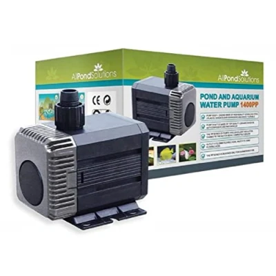 Image of AllPondSolutions Pond Pump 1400 L/H, Fully Submersible Garden Fish Waterfall 2 4mm Solids Handling.