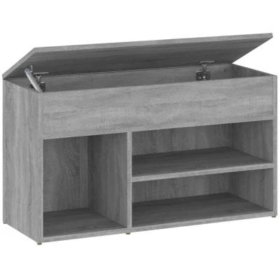 Image of vidaXL Shoe Bench Grey Sonoma 80x30x45 cm Engineered Wood