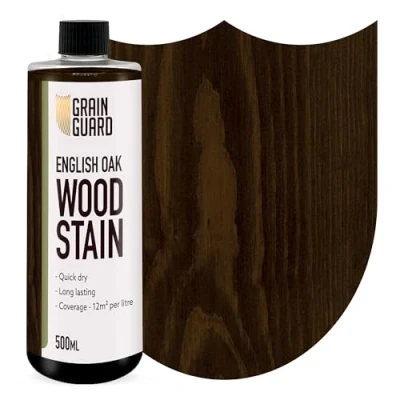 Image of GRAIN GUARD Wood Stain English Oak 500ml Water Based &amp; Low Odour Eco Friendly and Non Toxic Interior Furniture Easy Application Quick Drying
