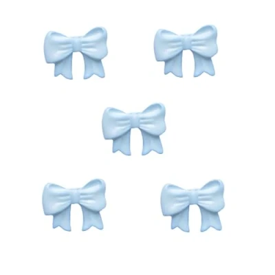 Image of Trucraft 17mm Baby Blue Bow Shank Buttons Pack of 5 for Children Knitting Sewing Craft