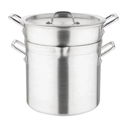 Image of Vogue Aluminium Double Boiler Pan With Lid 28cm