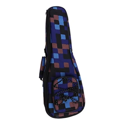 Image of U/ D Ukulele Case Gig Bag for Baritone or Bass Ukelele Instrument 26 Inch (Blue Grid)