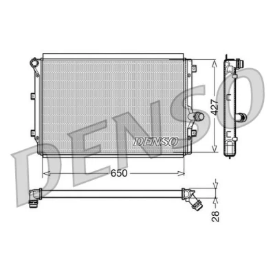 Image of 1K0121251AB Engine radiator DENSO DRM32017 Aluminium 650mm 427mm 28mm VOLKSWAGEN: GOLF 5, 6, Scirocco III, AUDI: A3 Sportback, Convertible