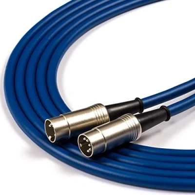 Image of Midi DATA Cable. Keyboards, Korg, Roland, Novation Synth 5 Pin Din Lead [10m, Blue]