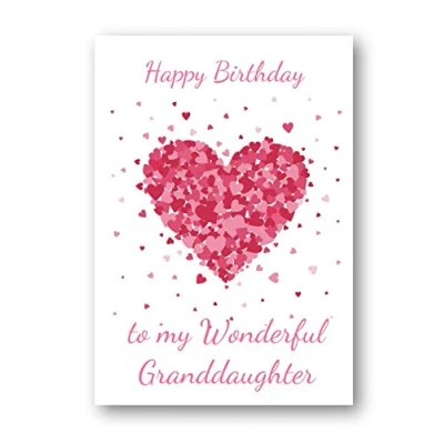 Image of Second Ave Granddaughter Birthday Card For Her Greetings Bursting Heart Design