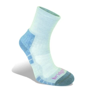 Image of Bridgedale HIKE Lightweight Merino Performance 3/4 Crew Original Women&#039;s Small Grey / Smoky Blue