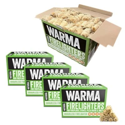 Image of 1000 Natural Firelighters Eco Wood Wool Firestarters Sustainabe Ready to Burn &amp; Non Toxic For Outdoor Garden Open Fires Pizza Ovens BBQ&#039;s Cooking Stove Grills Barbecue Burner Fire Pits
