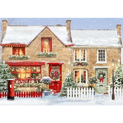 Image of Paper Themes 10 pack of Luxury Large Christmas Cards with Envelopes (The Village Toy Shop)