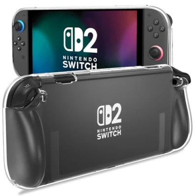 Image of ProCase Soft TPU Case for Nintendo Switch 2 2025, Protective Anti Scratch and Shock Absorption Cover with Ergonomic Grip Design Clear