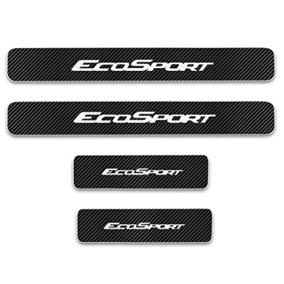 Image of EAGLEG Car Door Sill Protector for Fo rd Ecosport 4PCS Scuff Plate Carbon Fiber Stickers Accessories,White