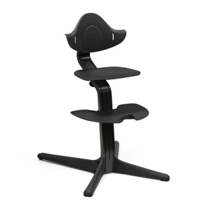 Image of Stokke Nomi Chair, Black Inspires Active Sitting Tool Free, Seamless Adjustability Includes Stable Footrest &amp; Anti Tilt Wheels Holds Up to 150 kg
