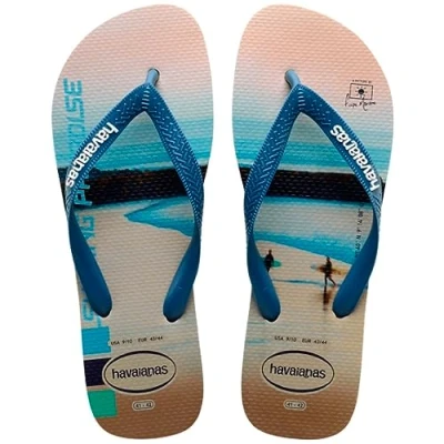 Image of Havaianas Men Hype, Sand/Blue Comfy, 4.5/5