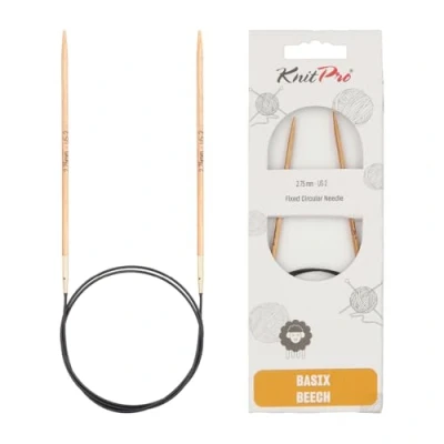 Image of KnitPro KP35604 Basix Birch: Knitting Pins: Circular: Fixed: 60cm x 2.75mm, Birchwood, Multi Colour, 60 0.28 cm